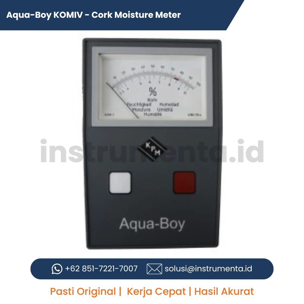 Supplier Aqua-Boy KOMIV Cork Moisture Meter Alat Ukur Kadar Air Gabus High Moisture untuk Industri Cork dan Material Processing